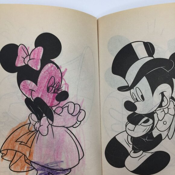 Vtg Set 2 Disney Mickey Mouse Coloring Book Stickers Landoll's Activity Pad Used - Picture 4 of 15